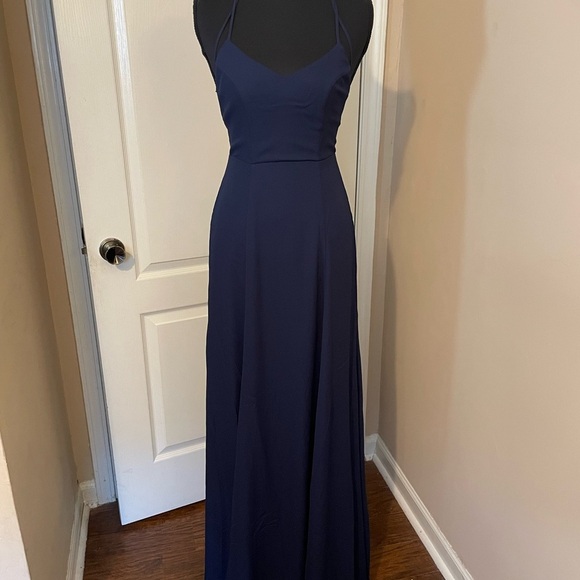 Show Me Your Mumu SIze XXS Godshaw Goddess Gown Strappy Back Rich Navy Crisp - Picture 9 of 10
